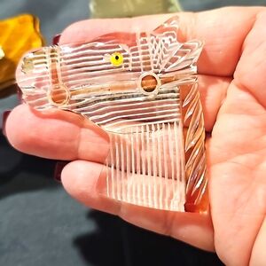 Lucite Horsehead Brooch